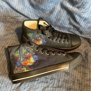 Rainbow print Labrador retriever black high top sneaker M9 W 10